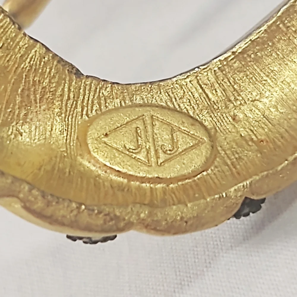 Vintage Judith Jack Green Alligator Belt/Gold & Marcasite Buckle- Small